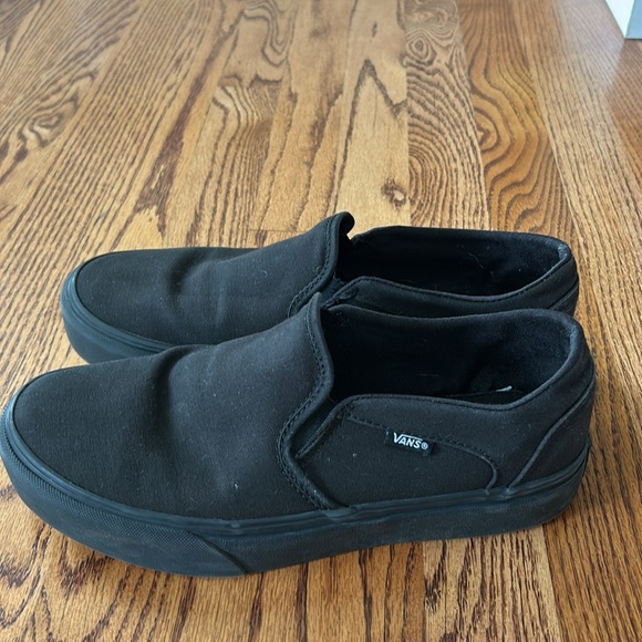 Vans Asher Platform Skate Canvas Slip On Shoes Womens Size 10 Black - Picture 2 of 6